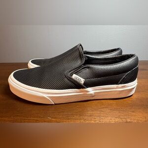 Vans Perf Leather Classic Slip-On Shoes Unisex M 6.5 W 8 - Black
